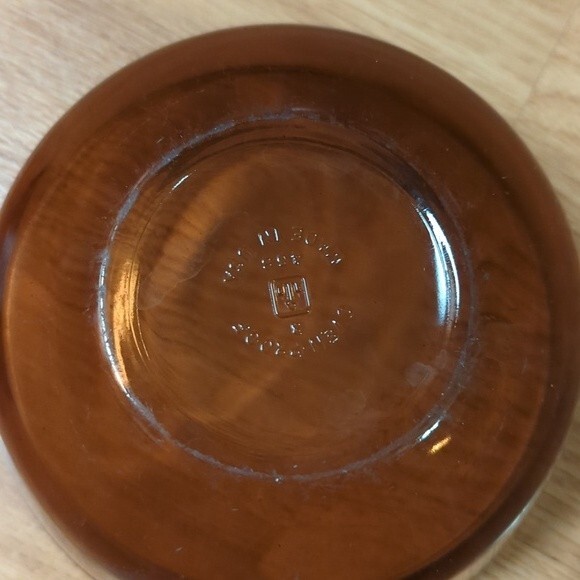 Anchor Hocking 6" Bowl Amber Brown #456 and 9" Pie Plate 460 Vintage - Picture 4 of 6